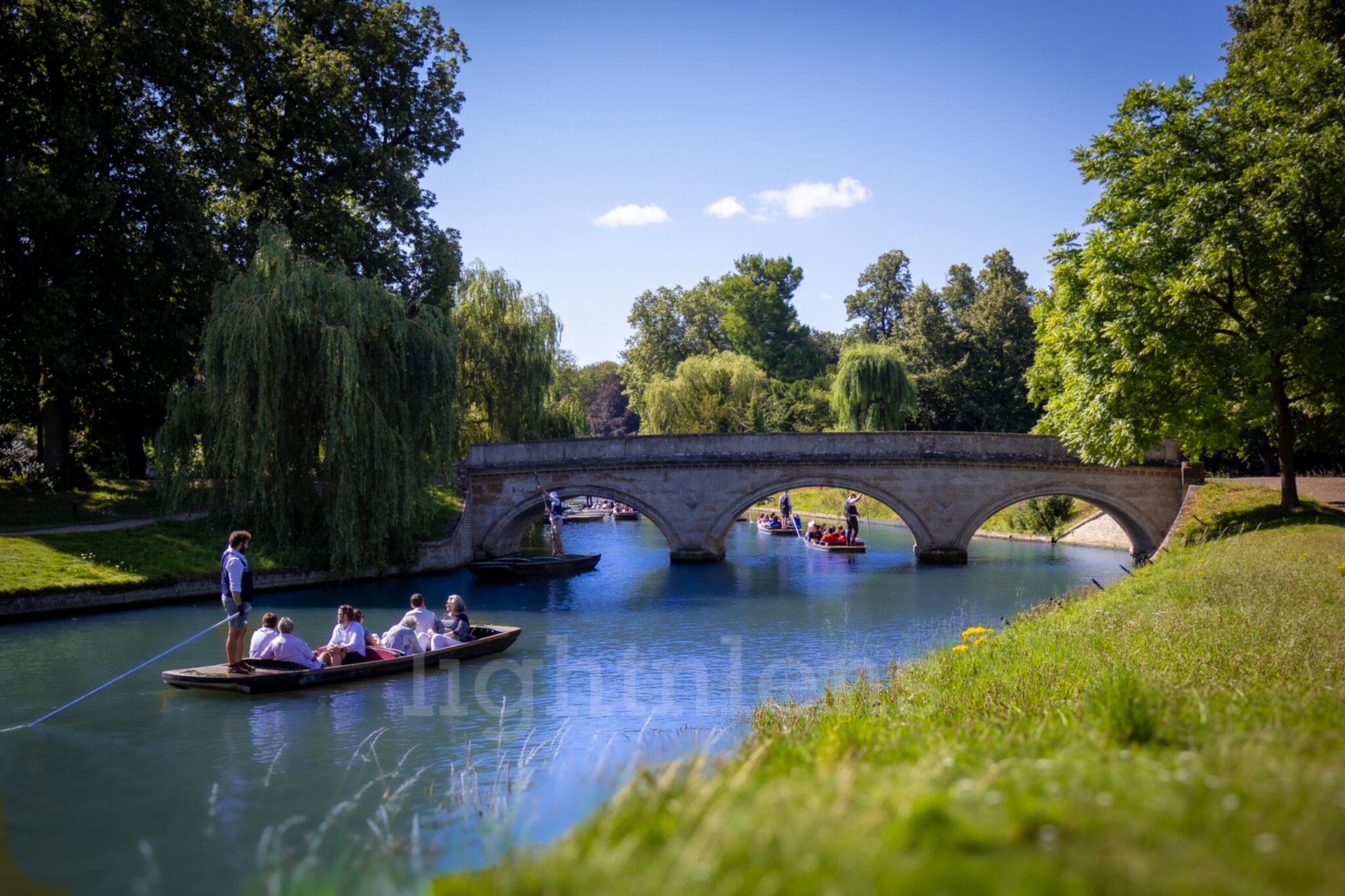 Cambridge Punting England Photography - River Scene Landscape Photo Download