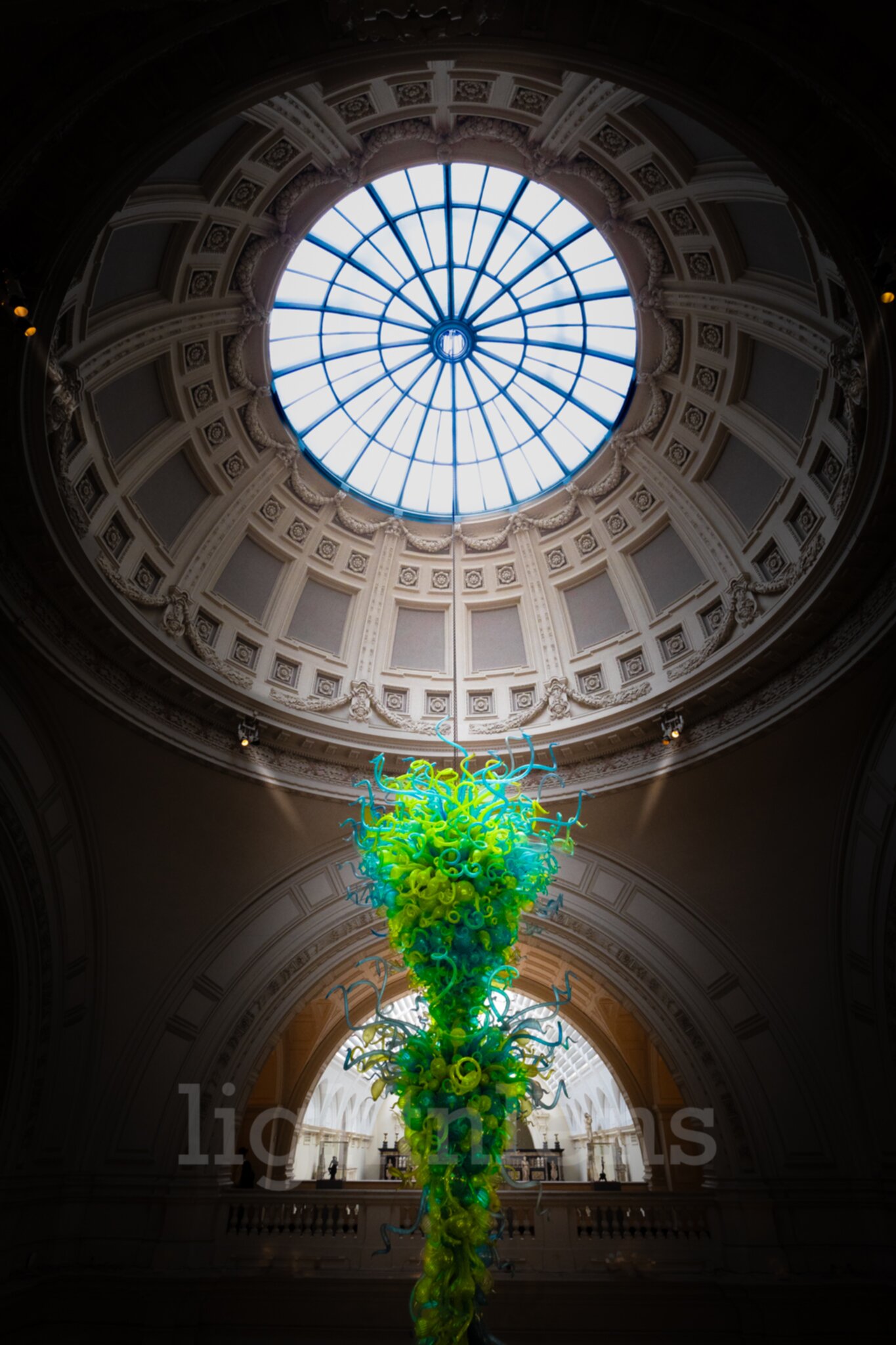 Glass Bloom Beneath Dome Architecture Photography - Flower Ceiling Photo Download